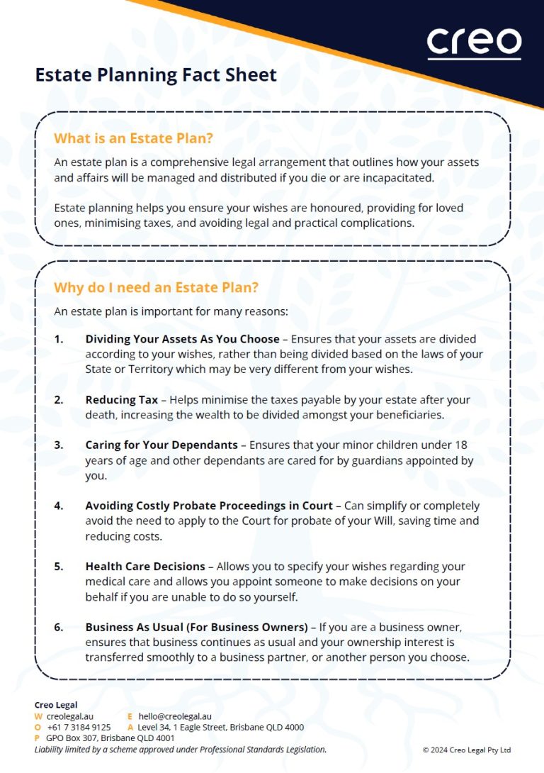 Estate Planning Fact Sheet & Checklist Preview